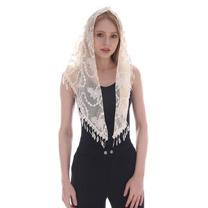 Voile <span class=keywords><strong>catholique</strong></span> en dentelle ivoire pour femmes, accessoire pour couverture de tête d'église, verres infini - Product Image 2