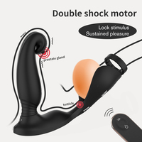 S-hande Vibrierender Prostata-Massager Analplug Tragbarer Analstimulator Prostata-Massagegerät Penisringe für Männer