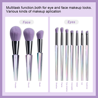 Ensemble de pinceaux de maquillage synthétiques multifonctionnels, outils de beauté pour le visage, logo personnalisé, éponge à fond de teint, tampon démaquillant