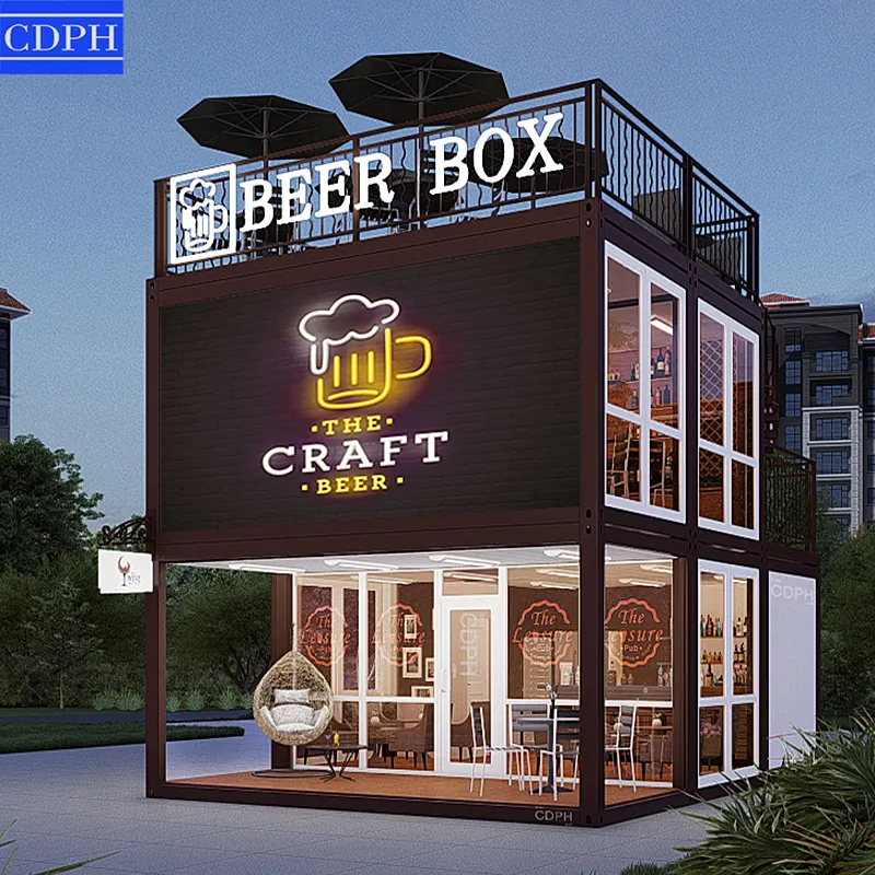 Комбинированный сборный модульный контейнер для офисной комнаты, уличный бар на заднем дворе