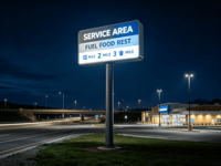 Pylône d'affichage personnalisé alimenté par prise, équipement de station-service pour distributeur de carburant, réponse rapide pour utilisation extérieure autonome dans les bâtiments