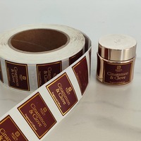 Étiquettes de bouteilles en vinyle transparent imperméable avec impression personnalisée en feuille d'or, autocollants transparents avec logo pour cosmétiques et parfums
