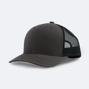 Bordado Logo Golf Hat Curved Brim 6-Panel Mesh Trucker Hats Snapback Charcoal Grey Trucker Caps - Product Image 5