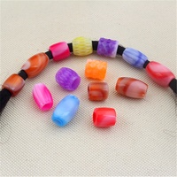 Lingxing 1 sac de perles acryliques colorées en forme de cœur à gros trous, lot en vrac pour perruques, dreadlocks, tresses, décorations et perlage DIY