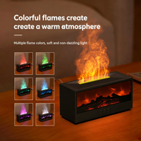 Diffuseur d'huiles essentielles avec effet de flamme de feu de camp simulée, veilleuse colorée, télécommande et minuterie, pour la maison, cadeau créatif