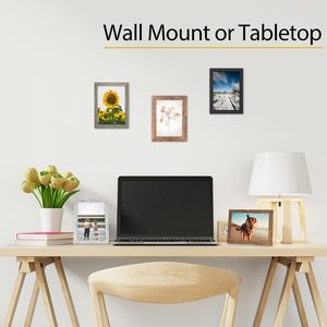Khung ảnh gỗ 5x7: Tấm mica vỡ, màn hình 4x6 với thảm, tường/mặt bàn (Ngang/Dọc) - Product Image 3