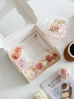 Boîte à 5 cupcakes pour la Saint-Valentin, emballage de dessert pour le goûter de 4/5 pouces, boîte d'emballage pour gâteau de pique-nique