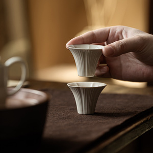 Guanlan Grass Ash Glazed Ceramic Master Cup Cone Shape Porcelain <b>Tea</b> Cup For Kung Fu <b>Tea</b> <b>Set</b> - Product Image 3