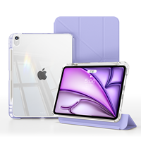 Coque transparente en cuir PU pour iPad A16 11e génération 2025