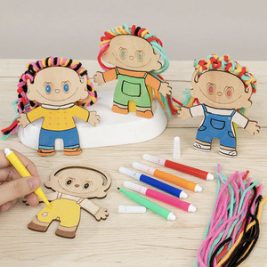 Juguete de madera de estilo de pelo DIY inspirado en Montessori para niños, juego de pintura creativa, tren, habilidades motoras finas, educación temprana para niños - Product Image 6