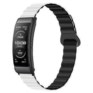 สายรัดข้อมือซิลิโคนแม่เหล็กสองสีพร้อมหัวเข็มขัดยางสำหรับสมาร์ทวอทช์สายทดแทนที่ทนทานและสะดวกสบาย - Product Image 1