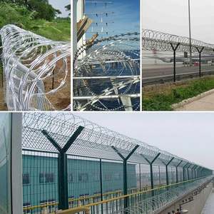 Service de modélisation 3D <span class=keywords><strong>pour</strong></span> barrières de sécurité en treillis métallique galvanisé <span class=keywords><strong>PVC</strong></span> <span class=keywords><strong>pour</strong></span> aéroports et prisons, avec fil barbelé à lames et bois traité thermiquement - Product Image 5