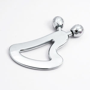 Rouleau facial en métal premium 360° rafraîchissant à double boule, masseur manuel et outil de Gua Sha pour le soin du cou, du <span class=keywords><strong>corps</strong></span> et des yeux, OEM - Product Image 3