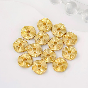 Flower Shape Alloy <b>Beads</b> Gold <b>Silver</b> Plated For Bracelet Making D139 - Product Image 4