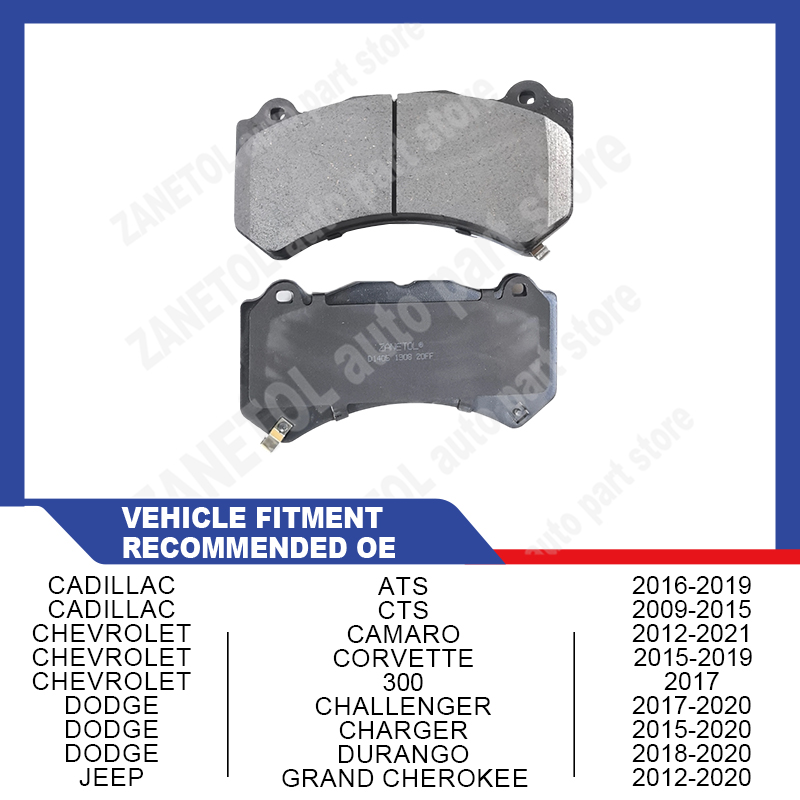 ZANETOL Front Brake Pads Brake Pad Set for Jeep Grand Cherokee WK2