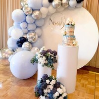 Support à gâteau de mariage blanc durable, cylindre, socle, table de dessert, ensemble de cinq pièces, carton