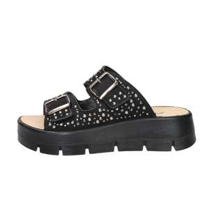 Imac Pantoufles basses pour femme noires 40 Talon de 4,5 cm Pantoufles en fourrure tendance - Product Image 1