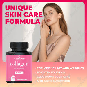 טבליות קולגן מתקדמות של אגלוול <span class=keywords><strong>6</strong></span>,000 מ\\\"ג קולגן עם ויטמין C לשיער, עור וציפורניים טבליות קולגן עם ויטמין C - Product Image 4