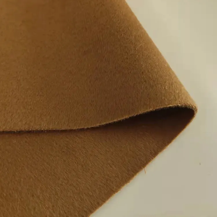 Двусторонняя шерстяная ткань для пальто верблюжьего цвета 100% шерсть