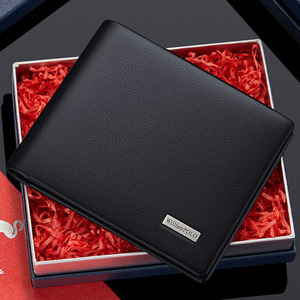 New Arrival Top Grain Small Bifold Black Leather <b>Wallet</b> <b>for</b> <b>Men</b> Slim Billfold With 7 <b>Card</b> Slots <b>Men</b> Short <b>Wallet</b> - Product Image 1
