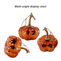 Ornement boule disco citrouille d'Halloween, nouvelle décoration d'intérieur, lanterne en verre miroir, accessoires de photographie pour les fournitures de Noël et de fêtes