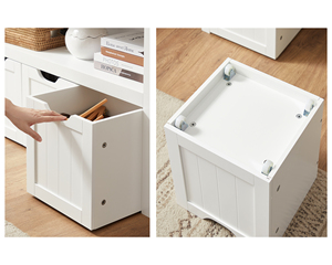 Celldeal — meuble de rangement en bois multi-usage moderne, étagère à chaussures, meuble avec 3 tiroirs - Product Image 5