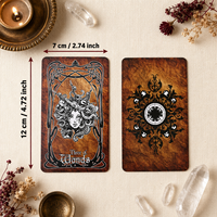 Kartu Tarot Gotik 78 Lembar Dengan Buku Panduan, Kartu Ramalan Hitam Putih Vintage, Grosir OEM Kustom