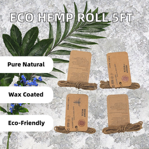 Environmentally Friendly 5FT 1MM <strong>Hemp</strong> <strong>Wick</strong> Dipped in Beeswax with Custom Label for Smoking-Candles &amp; Fragrance Accessory - Product Image 2