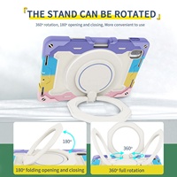 Casing Tablet Silikon PC 2 in 1 dengan Ring Kickstand Rotasi 360 untuk Xiaomi Mi Pad 5 Back Cover