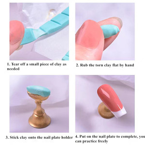 96 pièces/kit de pâte adhésive pour supports d'ongles en gel, pâte amovible pour la pratique du nail art, pâte de fixation en plastique pour capsules d'ongles - Product Image 4