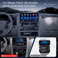Vente flash : cadre d'autoradio 12,3 pouces pour Nissan Patrol Infiniti 2010-2022 LHD/RHD, kit d'installation stéréo, finition noire brillante
