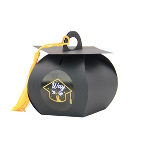 Bachelor <b>Hat</b> Candy <b>Box</b> for Graduation Celebration Party UV Coating Embossing Matt Lamination Print Handling - Product Image 5