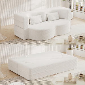 VOYAGE kompresi kemasan ruang tamu awan set Sofa 2 tempat duduk merah muda lipat Sofa Lounge kasur - Product Image 6