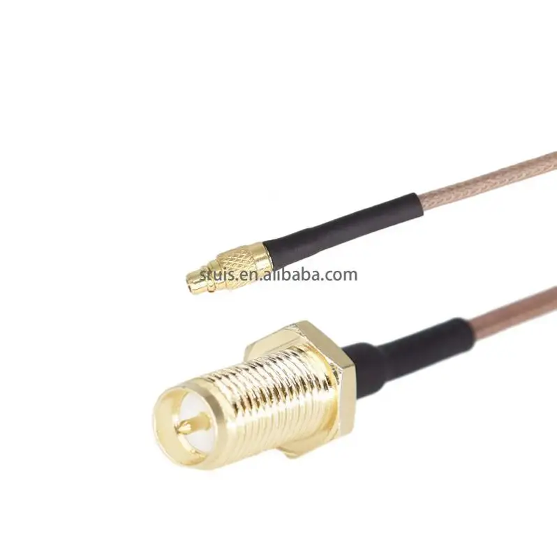 RF Coax 2-hole SMA Female Flange Right Angle MCX Male For 086 Coaxial cable Jumper