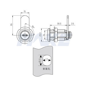 MK104-30 Kẽm Hợp Kim Đồ Nội Thất Ngăn Kéo Khóa Xi Lanh Hot Bán Chống Trộm <span class=keywords><strong>Cam</strong></span> Khóa Với Có Thể Thay Thế Chìa Khóa Phẳng Thạc Sĩ Các Tính năng Chính - Product Image 4