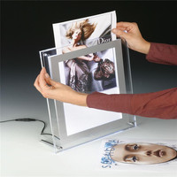 Cadre photo en acrylique transparent avec lumière LED pour la décoration de la maison