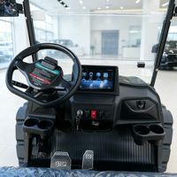 Voiturette de golf électrique de luxe chinoise haut de gamme 6 places, personnalisée pour le camping, les sites panoramiques, les complexes hôteliers et les clubs de tourisme