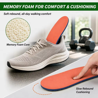 Semelles intérieures confortables en PU/EVA avec amorti et soutien orthopédique pour baskets, chaussures de marche et de course, respirantes, unisexes