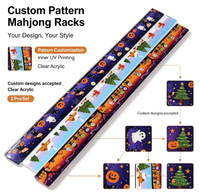 Supports de Mahjong en Acrylique Personnalisés, Ensemble de 2 Pièces, Thème Halloween et Noël, Supports de Mahjong Américains
