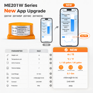 Sensor de <span class=keywords><strong>Nivel</strong></span> de Tanque de <span class=keywords><strong>Agua</strong></span> con Monitor Remoto Moray ME201W Tuya WiFi para Productos y Dispositivos de Hogar Inteligente Medidores de Uso y Controladores - Product Image 2