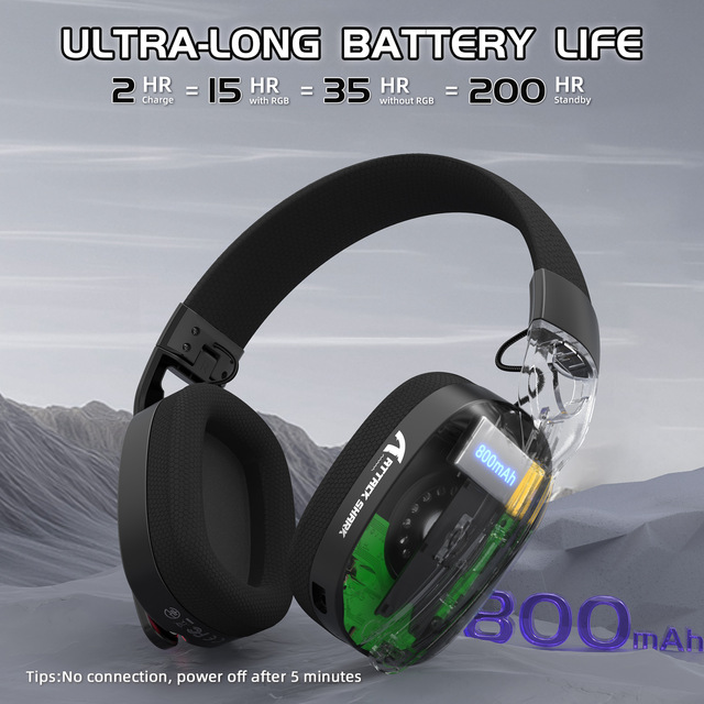 Attack Shark L90 Wireless  2.4G Tri-mode Wired Lightweight Headset with Microphone for Computer Gaming