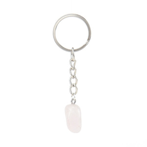 HZ Factory price custom tumbled shape polished rock stones clear quartz key chain for souvenir gifts