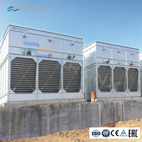 Tour de refroidissement à flux croisé fermé avec coque en plaques de magnésium-aluminium-zinc et buses de pulvérisation pour l'industrie chimique et pétrochimique