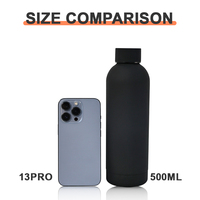 350 500 750 1000ml Bouteille d'eau isolée sous vide en acier inoxydable Poignée en silicone Tasse de voyage réutilisable Boissons chaudes et froides