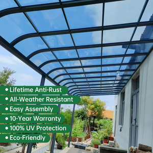 Sân thượng tán hiên nơi trú ẩn ban công Bao gồm hướng dẫn sử dụng sang trọng trong tấm polycarbonate và khung nhôm UV tuyết và mưa bảo vệ - Product Image 4