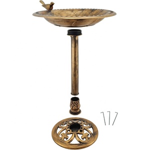 Oro antiguo <span class=keywords><strong>de</strong></span> Pedestal independientes pájaro baños <span class=keywords><strong>de</strong></span> agua tazón alimentador al aire libre <span class=keywords><strong>jardín</strong></span> patio Decoración - Product Image 4