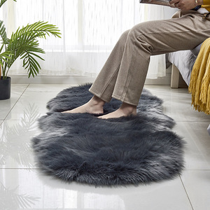 Shengxi Faux Fur Rug Oval Animal Print Non-Slip Modern Area Rug For Living Room <b>Sofa</b> Chair <b>Floor</b> Mat - Product Image 3
