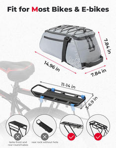 حقيبة دراجة 3 في 1 مقاومة للماء، حقيبة مقعد الدراجة، حقيبة جانبية للدراجة - Product Image 6