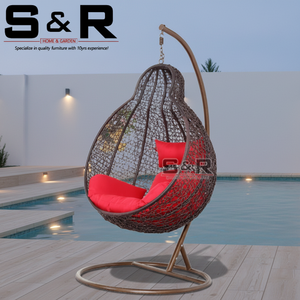 Silla Columpio Moderna de Mimbre Sintético para Exteriores con Soporte, Cojín Impermeable en Forma de Huevo para Hotel, Gimnasio, Parque, Dormitorio, Uso Junto a la Piscina - Product Image 1
