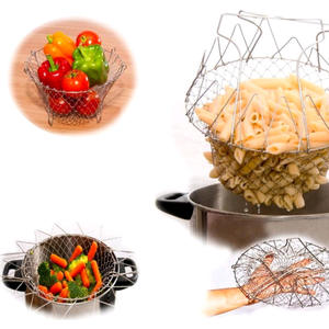 Panier de friture pliable en acier inoxydable, passoire, tamis, égouttoir, accessoires de cuisine, outils de cuisson - Product Image 3